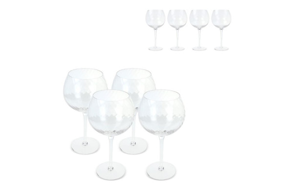 Byon Opacity set van 4 wijnglazen met stijlvol glaspatroon 470ml